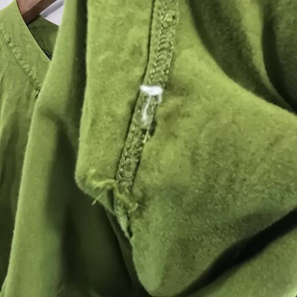 Anthropologie Shirt Womens Small Green Henley Blouse Popover Maeve Kalas Balloon - Picture 8 of 10